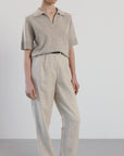 Menton Polo Blouse - Beige
